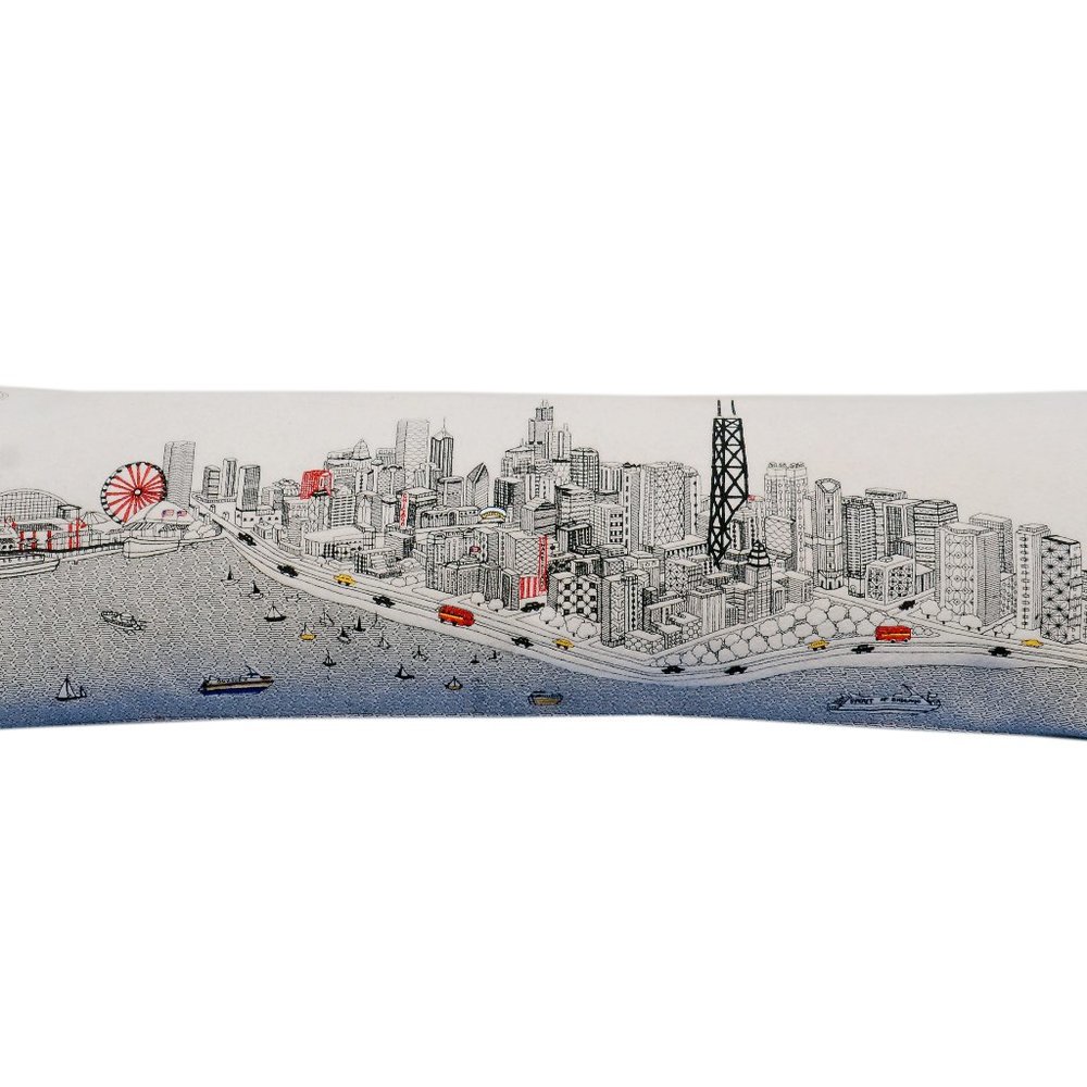 Chicago Embroidered Skyline Pillow